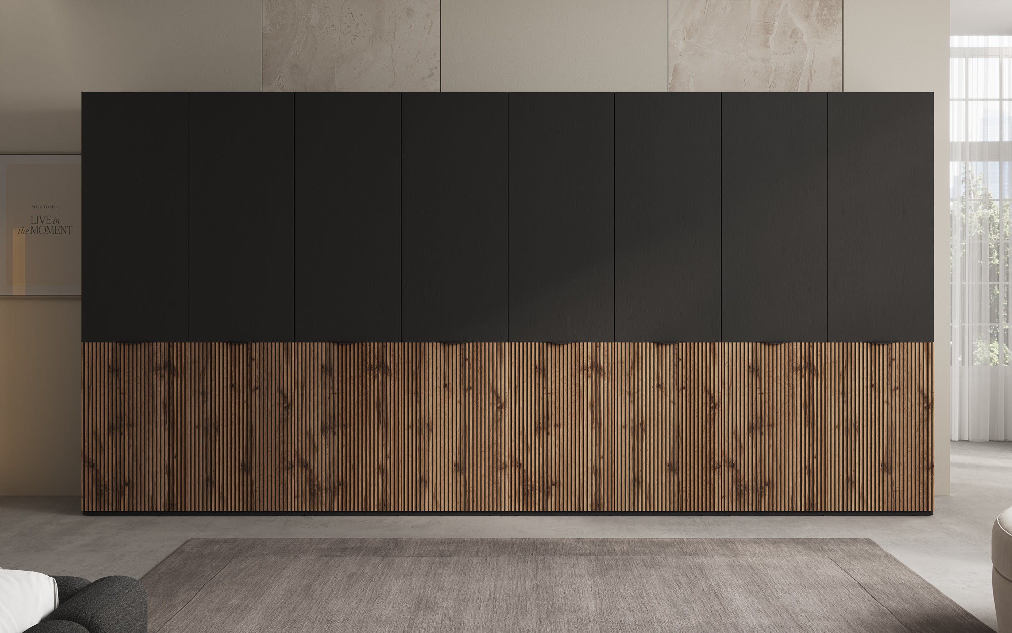 Modulo Naro XL – Viermoduliger Design-Kleiderschrank in Eiche Wotan