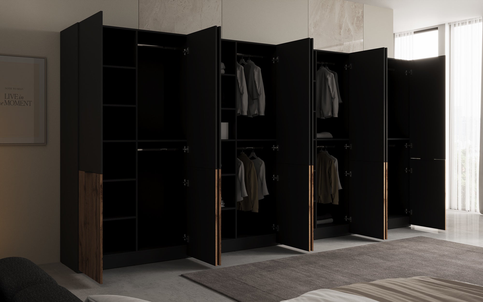 Modulo Naro XL – Viermoduliger Design-Kleiderschrank in Eiche Wotan
