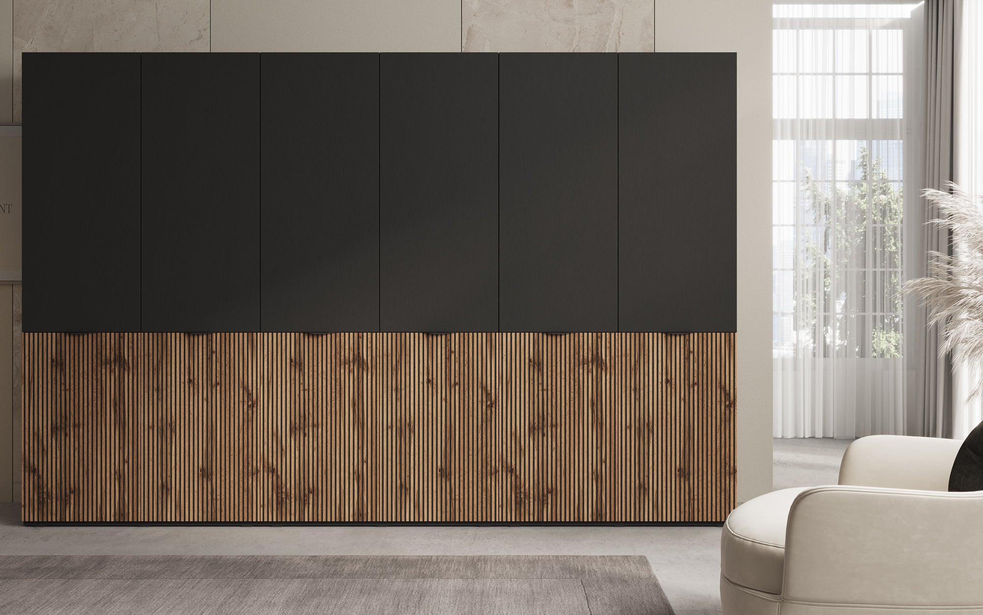 Modulo Naro Trio – Dreimoduliger Design-Kleiderschrank in Eiche Wotan