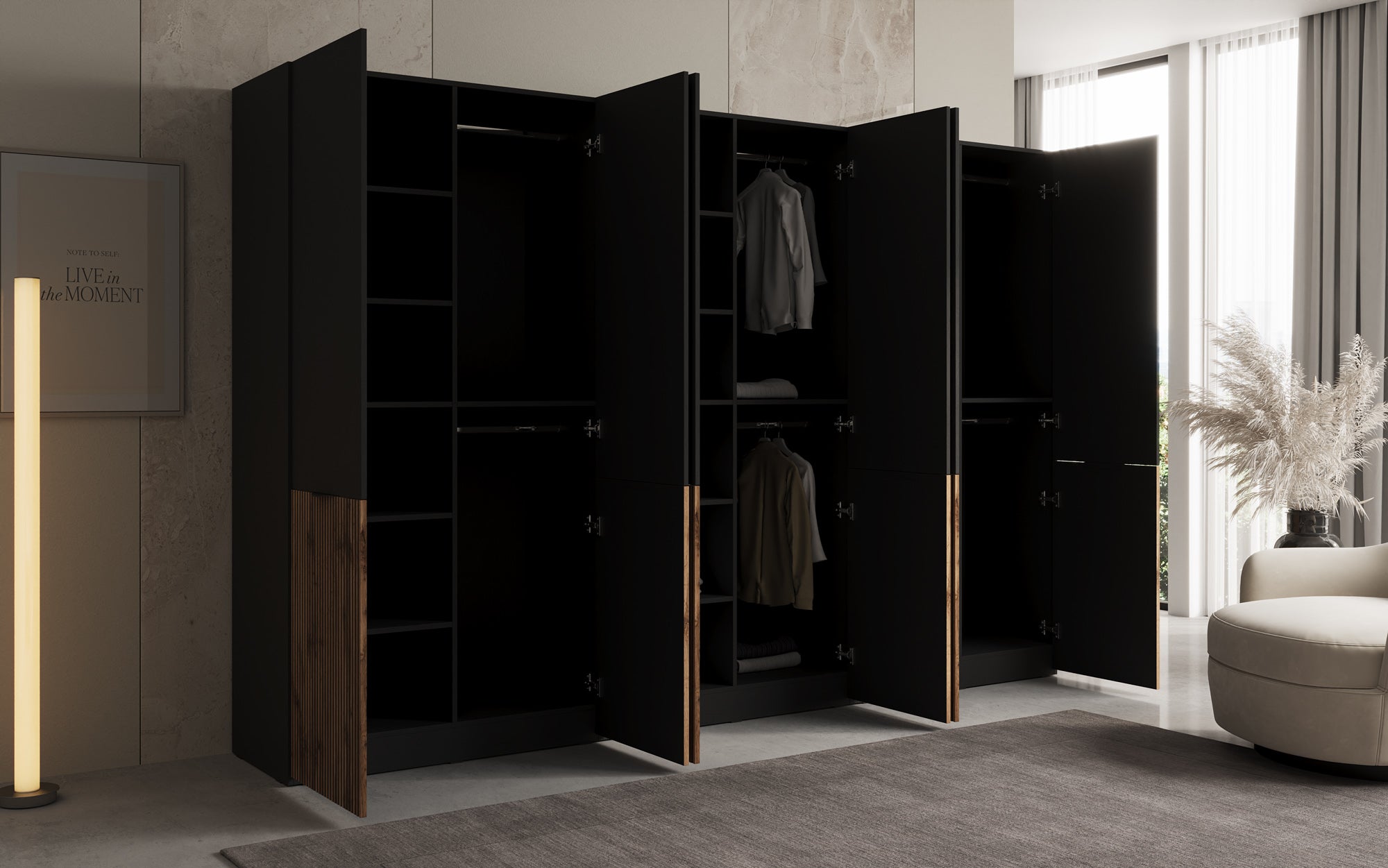 Modulo Naro Trio – Dreimoduliger Design-Kleiderschrank in Eiche Wotan