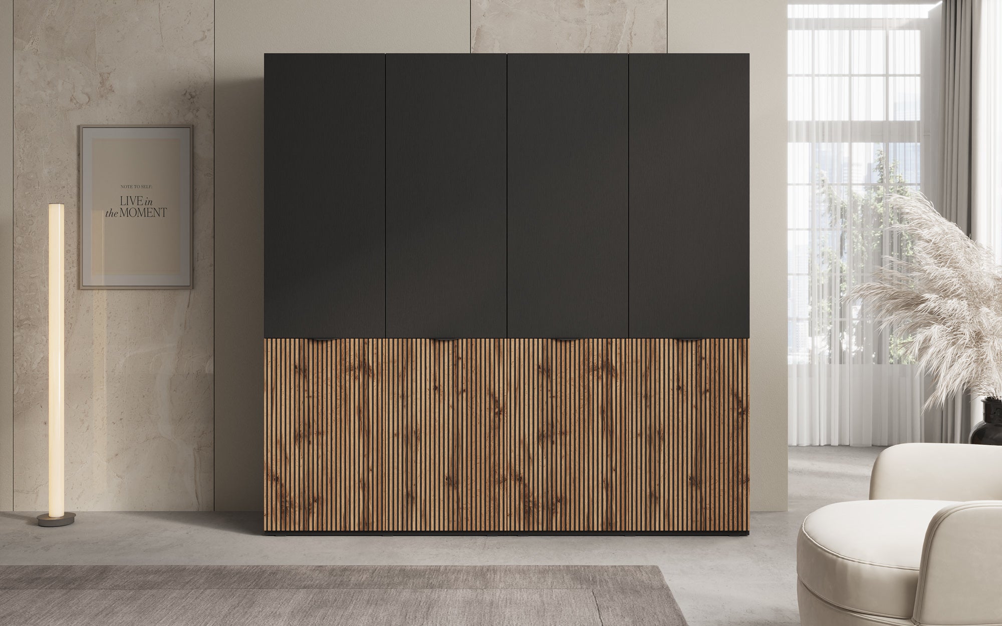Modulo Naro Duo – Zweimoduliger Design-Kleiderschrank in Eiche Wotan