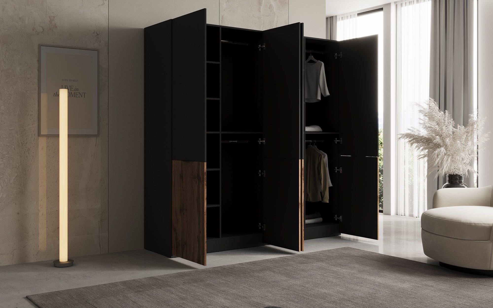 Modulo Naro Duo – Zweimoduliger Design-Kleiderschrank in Eiche Wotan