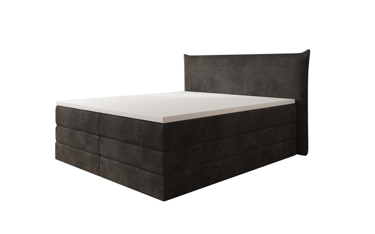 Boxspringbett Liana mit hochklappbarem Stauraum in Cord