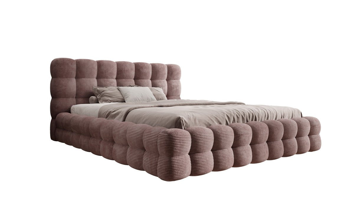 Designer Polsterbett Calimo in Cord mit Stauraum