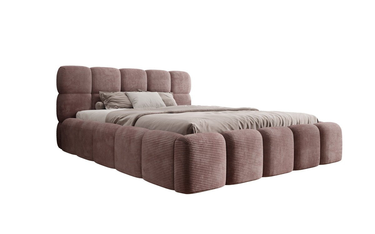 Designer Polsterbett Noeva in Cord mit Stauraum