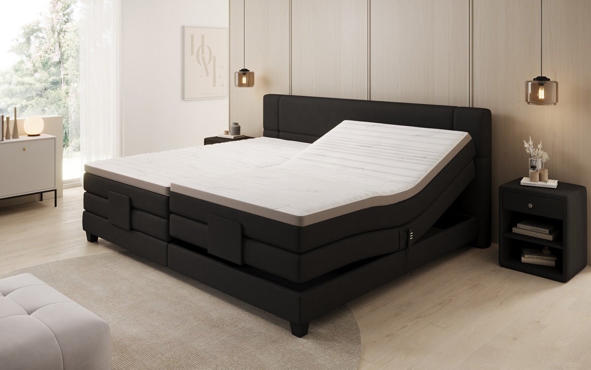Familien Boxspringbett Noela 220/240x200 elektrisch verstellbar in Stoff