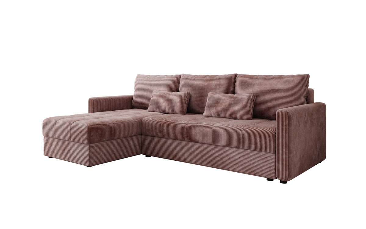 Designer Sofa Roma in Cord mit Schlaf- und Klappfunktion