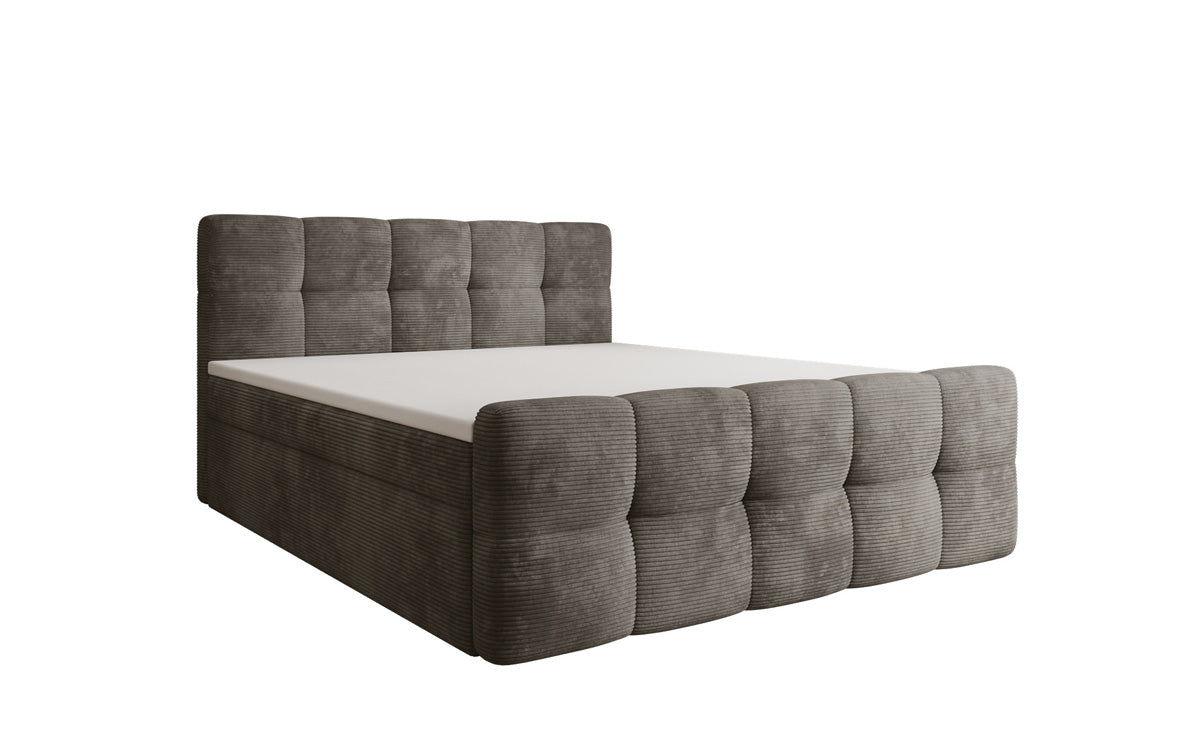 Boxspringbett Cozy in Cord mit Stauraum