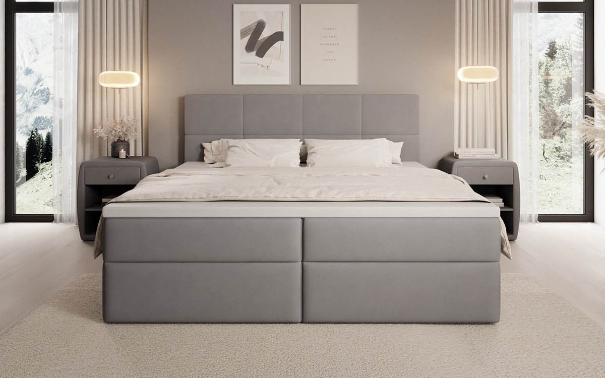Boxspringbett Levi in Stoff mit Stauraum