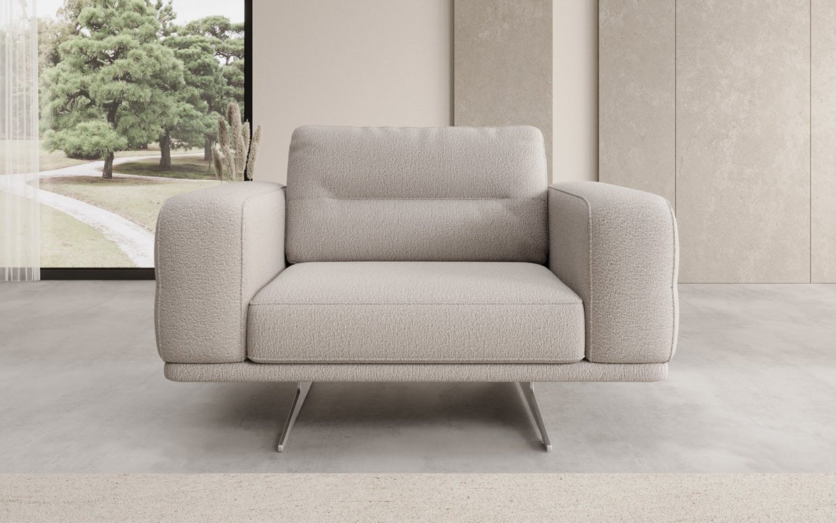 Designer Sofa-Sessel Torino mit Armlehnen in Bouclé