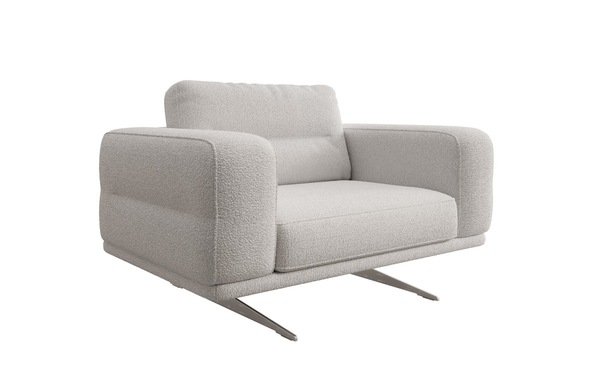 Designer Sofa-Sessel Torino mit Armlehnen in Bouclé