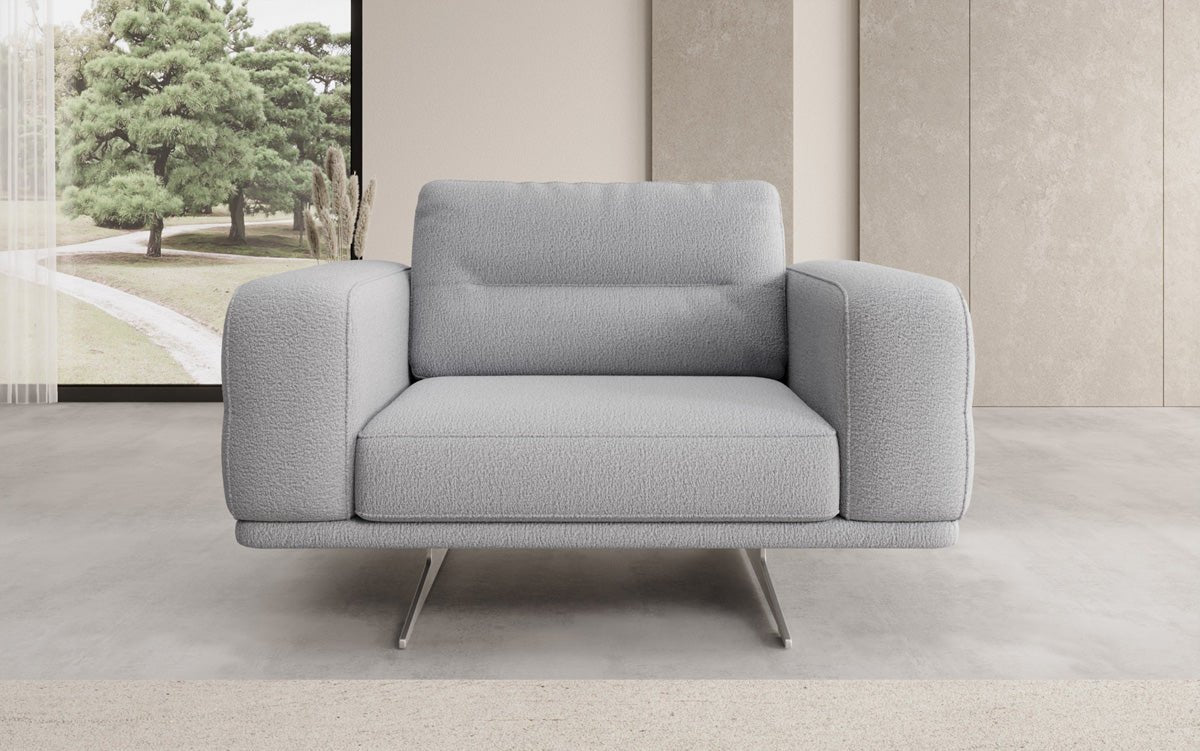 Designer Sofa-Sessel Torino mit Armlehnen in Bouclé
