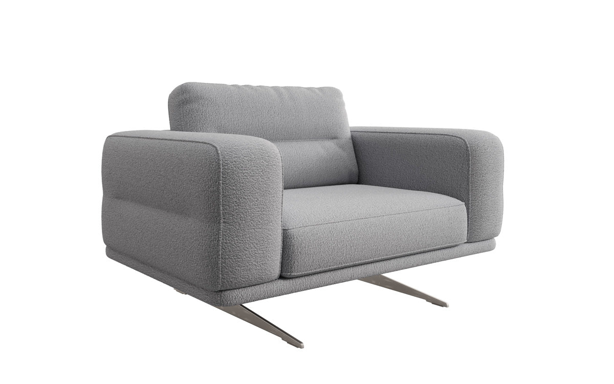 Designer Sofa-Sessel Torino mit Armlehnen in Bouclé