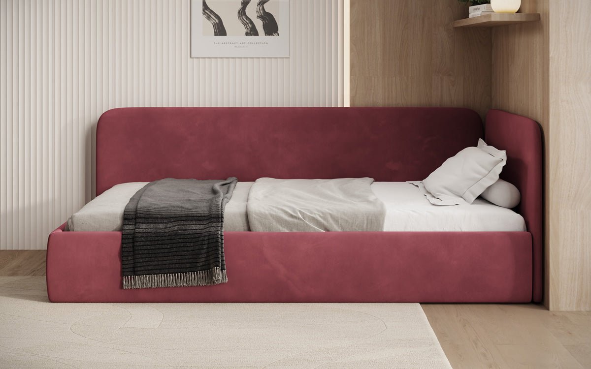 Designer Polsterbett/Gästebett/Sofa Cleo mit Stauraum