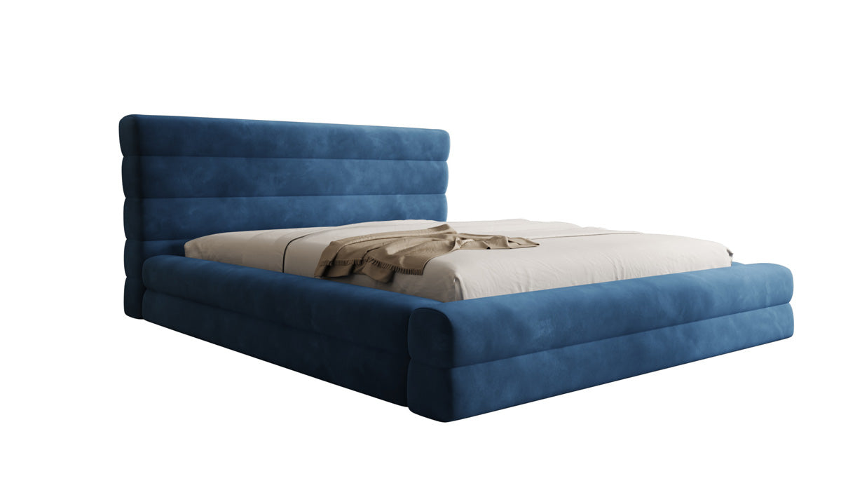Designer Polsterbett Maren in Samt mit Stauraum