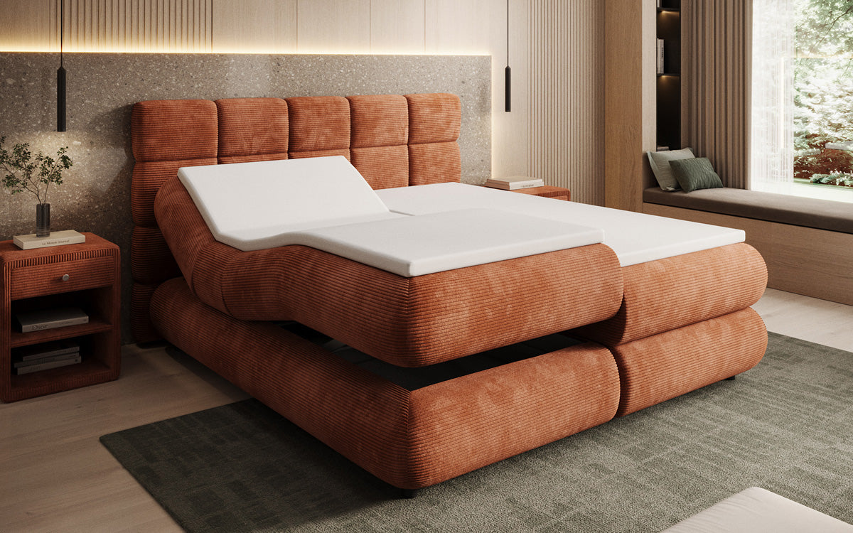 Boxspringbett Relana - elektrisch verstellbar in Cord
