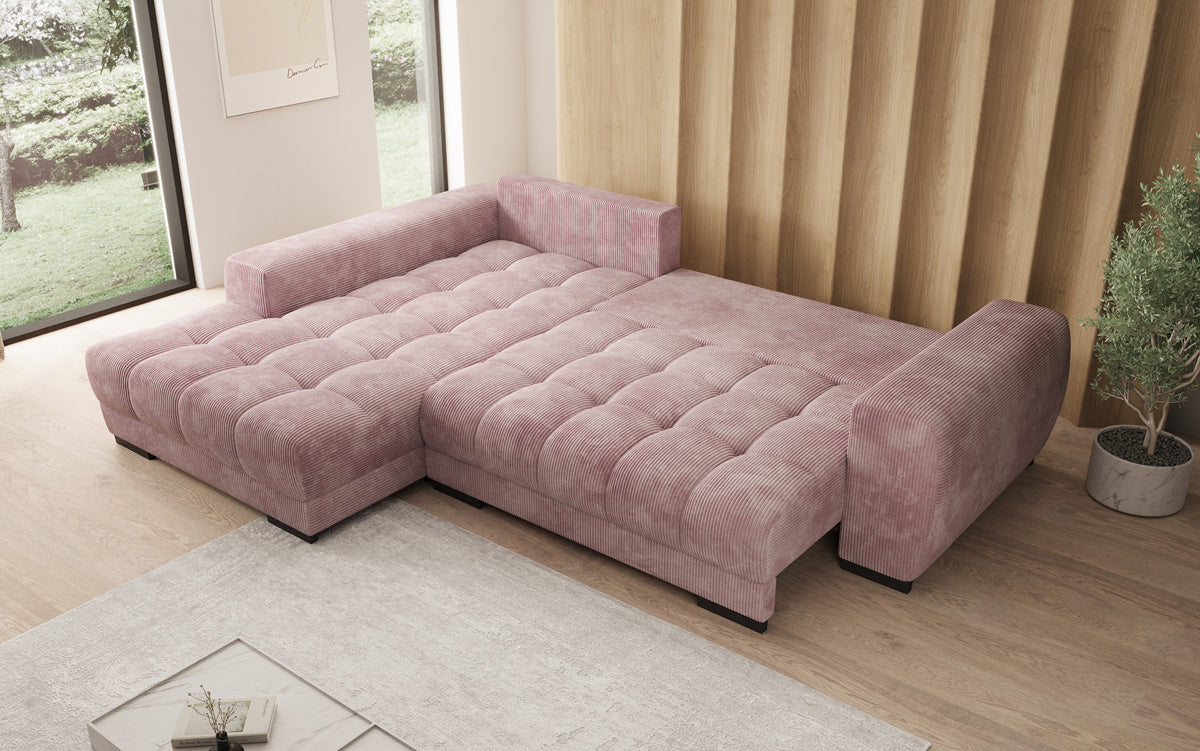 Designer Sofa Balu mit Schlaffunktion und Stauraum in Cord