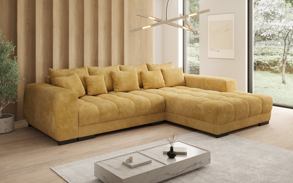 Designer Sofa Balu mit Schlaffunktion und Stauraum in Cord