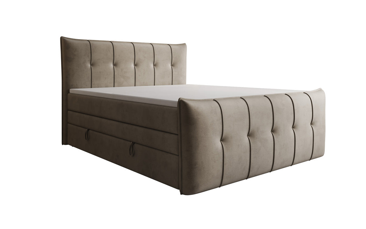Boxspringbett Treviso mit Stauraum in Samt