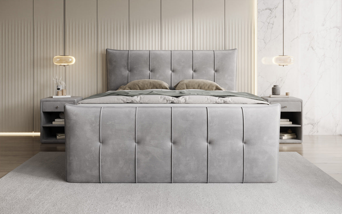 Boxspringbett Treviso mit Stauraum in Samt