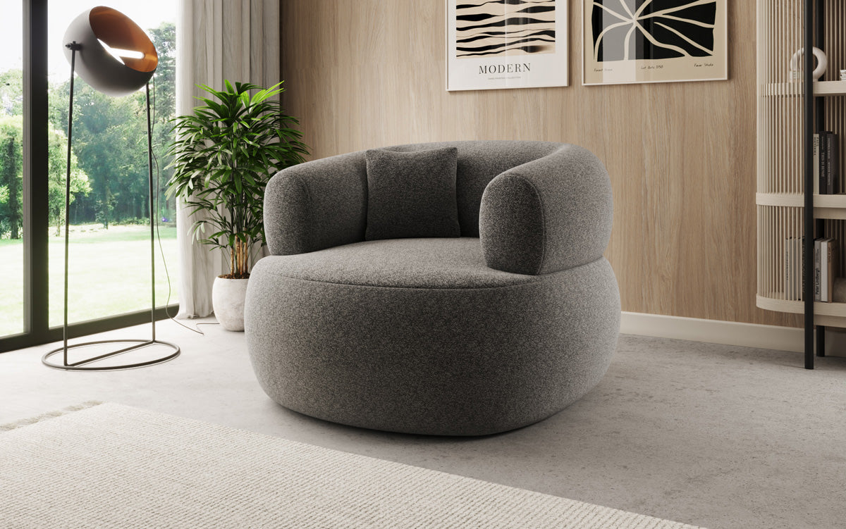 Designer Sofa-Sessel Bao in Strukturstoff - 360°-Drehfunktion