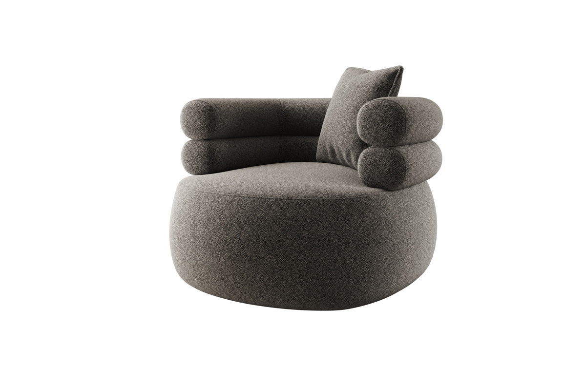Designer Sofa-Sessel Lio in Strukturstoff - 360°-Drehfunktion