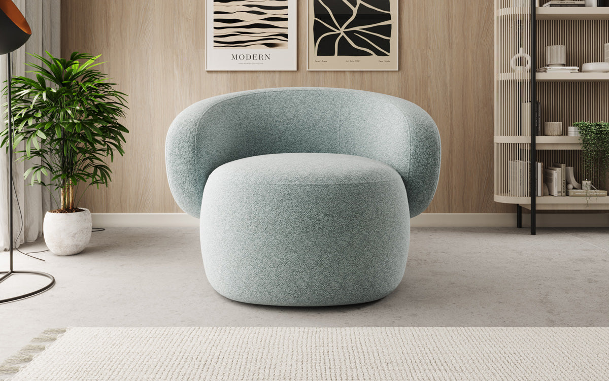 Designer Sofa-Sessel Kai in Strukturstoff - 360°-Drehfunktion
