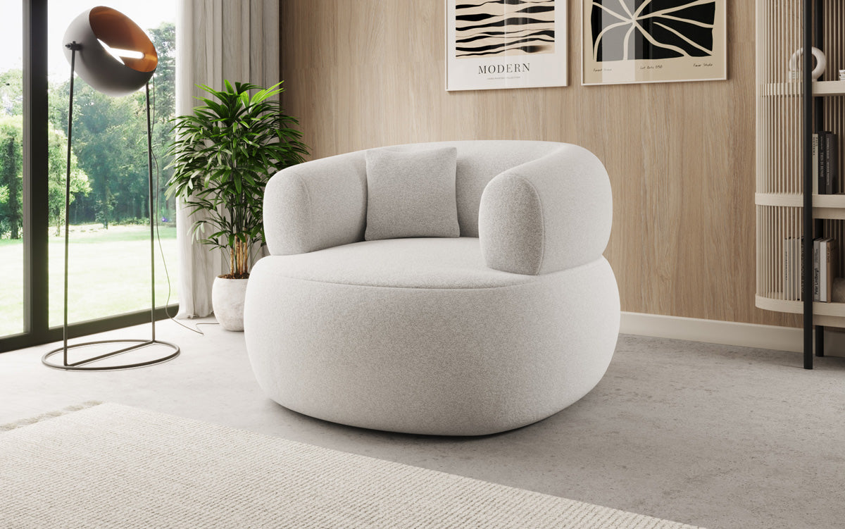 Designer Sofa-Sessel Bao in Strukturstoff - 360°-Drehfunktion