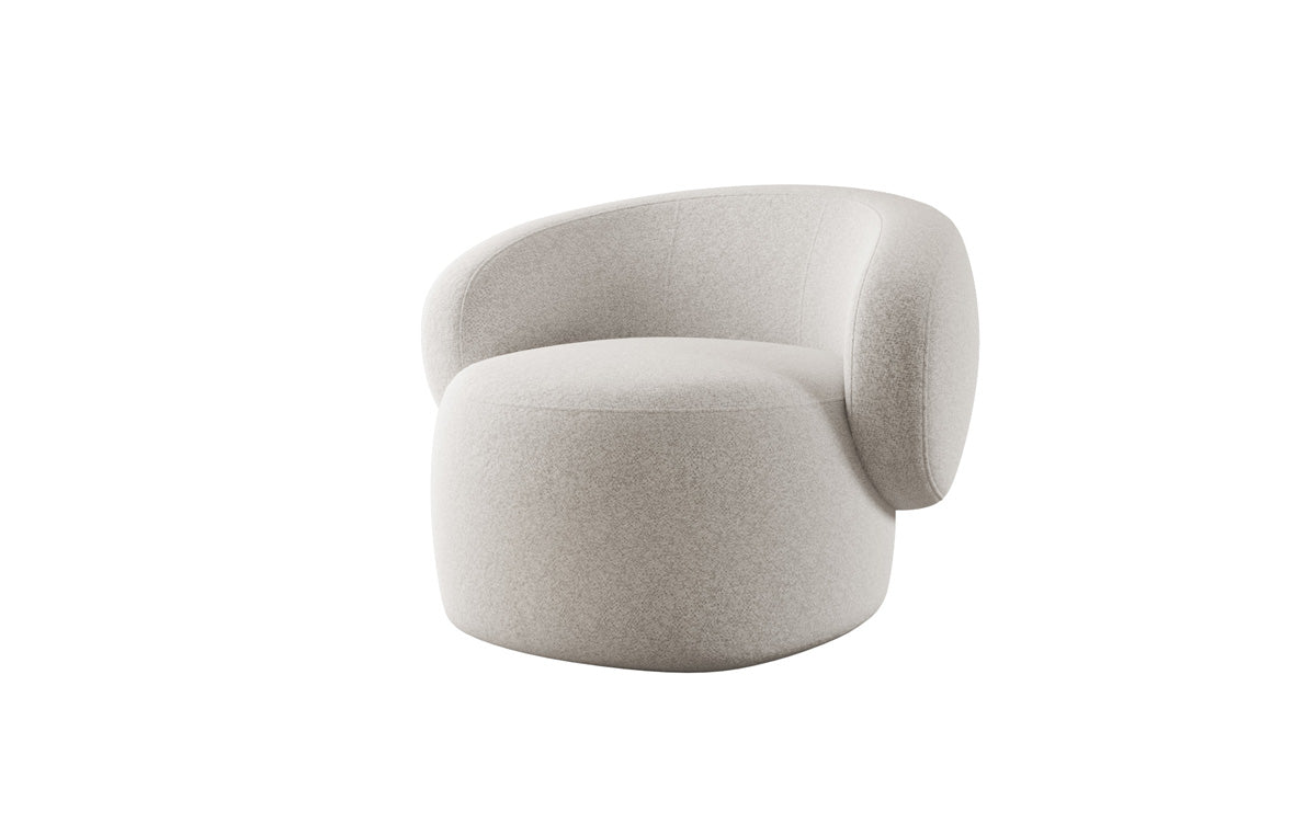 Designer Sofa-Sessel Kai in Strukturstoff - 360°-Drehfunktion