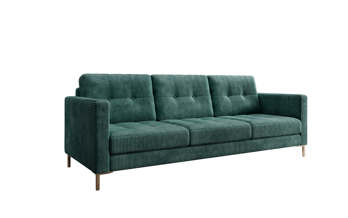 Designer 3 Sitzer Sofa Harvey mit Schlaf- und Klappfunktion in Cord
