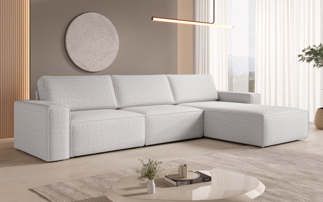 Modulares Ecksofa Yuma L aus Bouclé