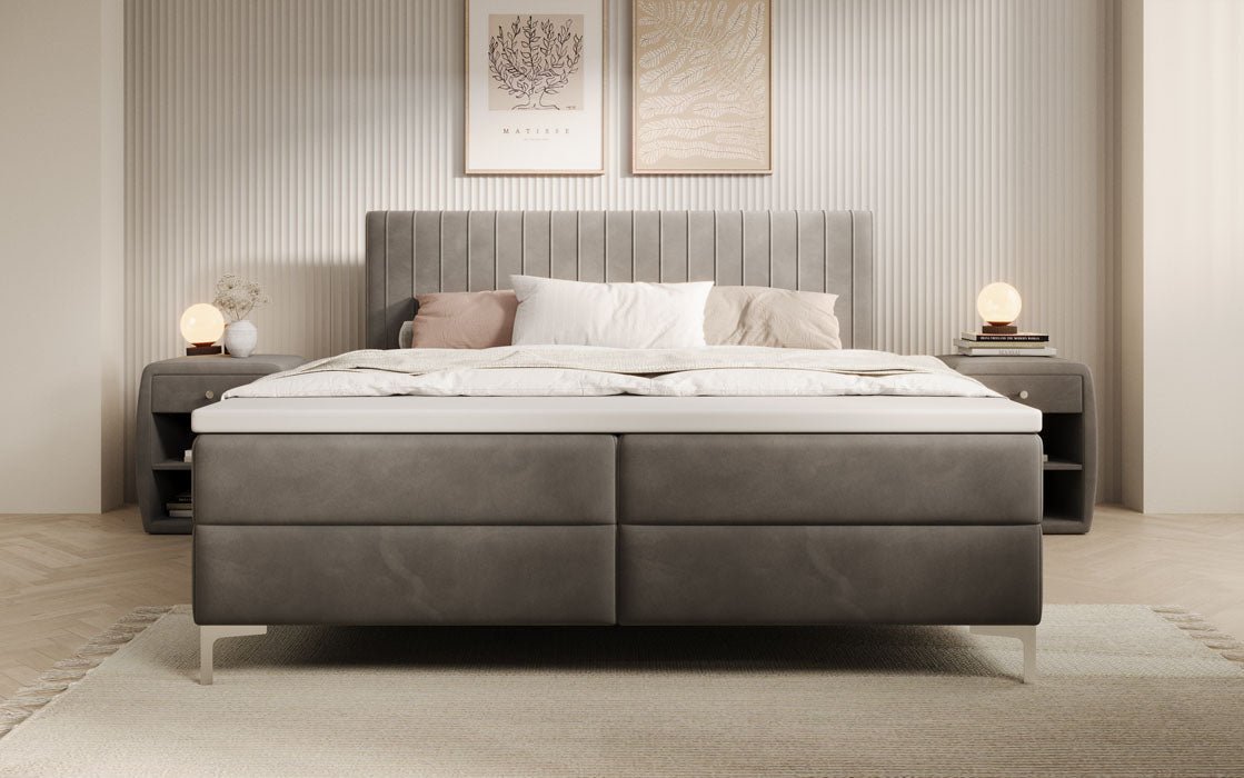 Boxspringbett Leona Samt mit Stauraum