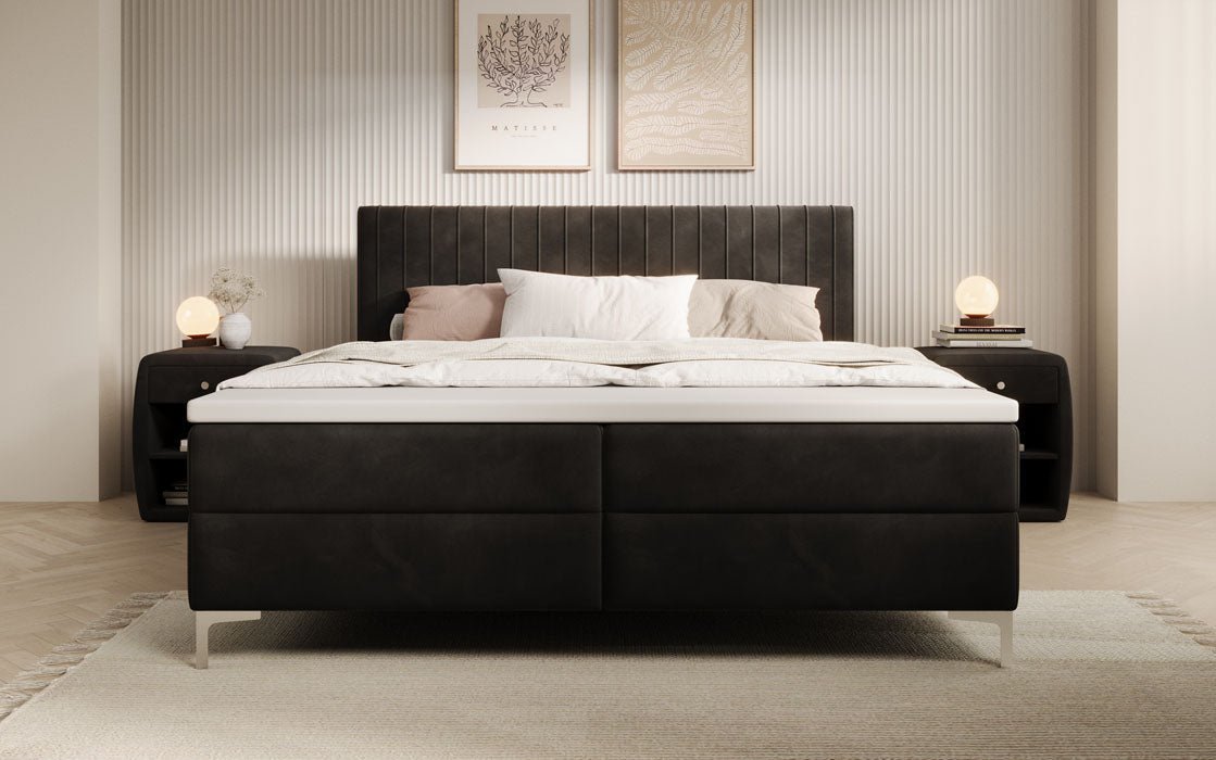 Boxspringbett Leona Samt mit Stauraum