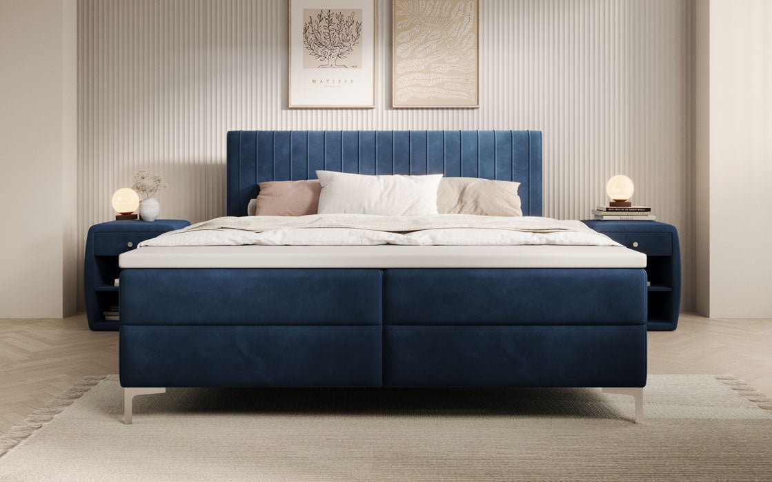 Boxspringbett Leona Samt mit Stauraum