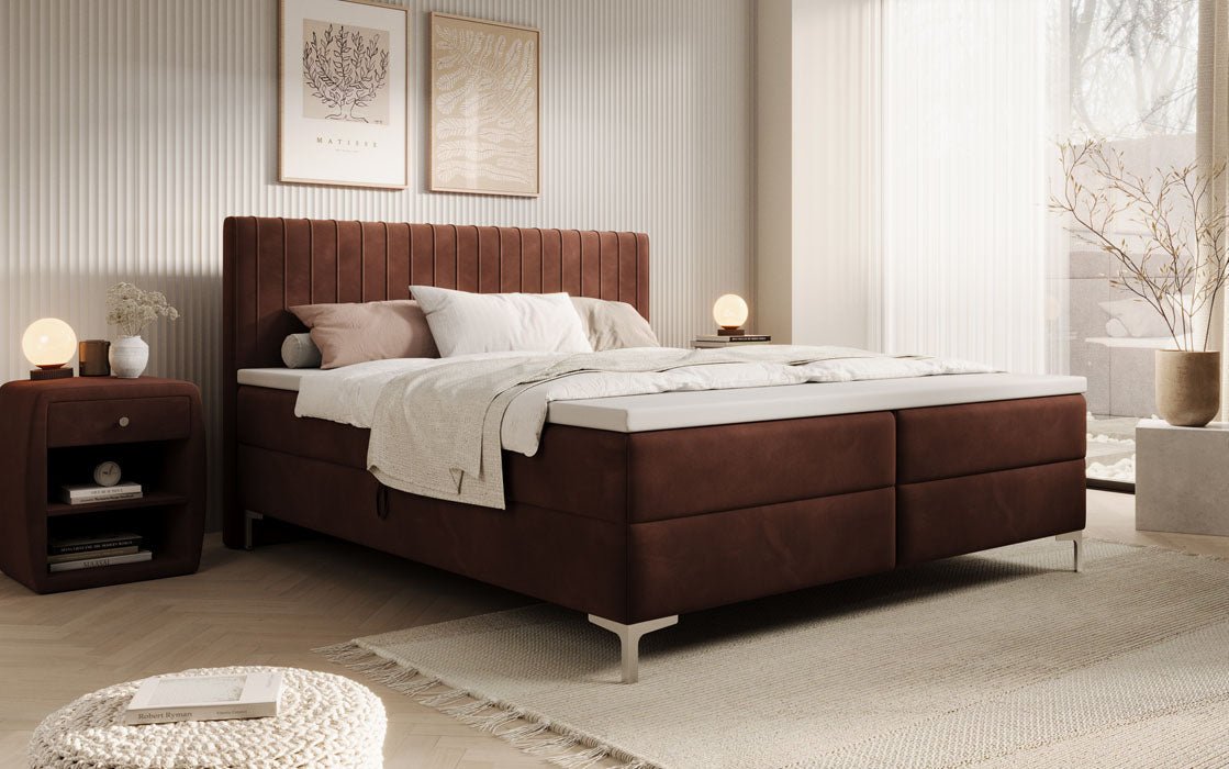 Boxspringbett Leona Samt mit Stauraum
