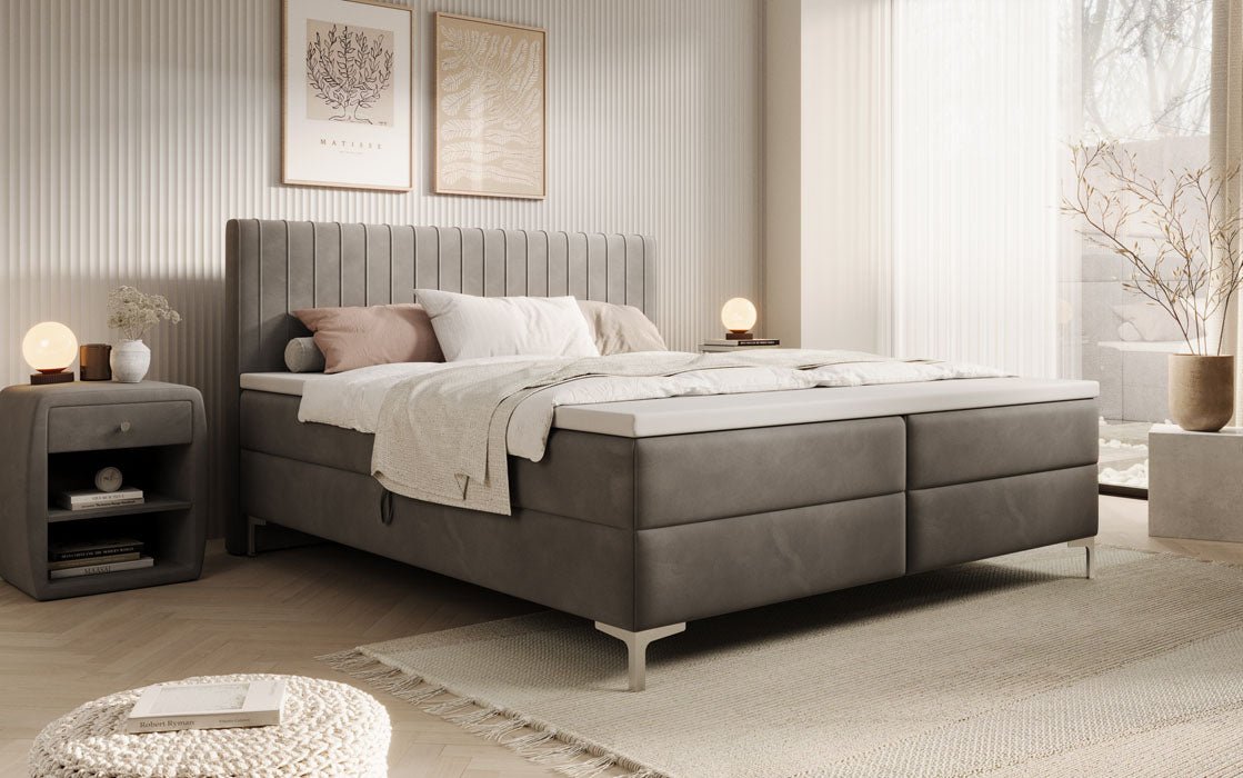 Boxspringbett Leona Samt mit Stauraum