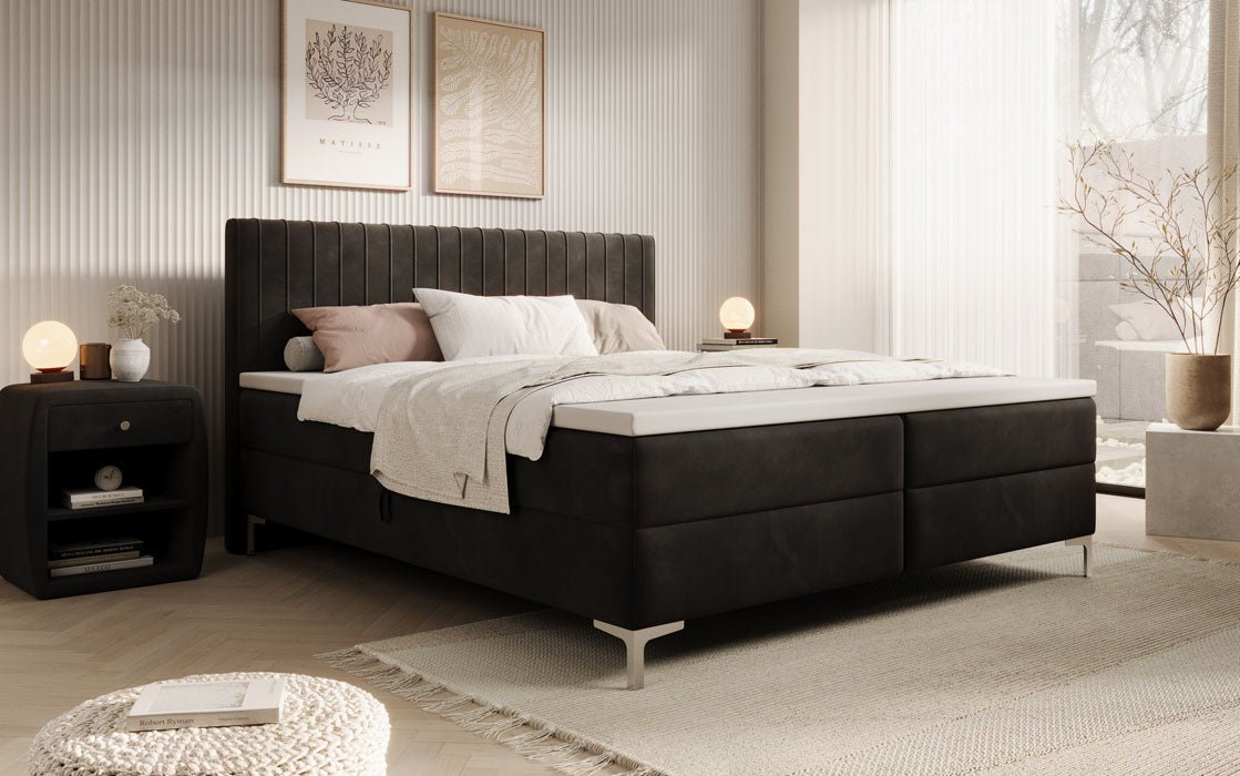 Boxspringbett Leona Samt mit Stauraum