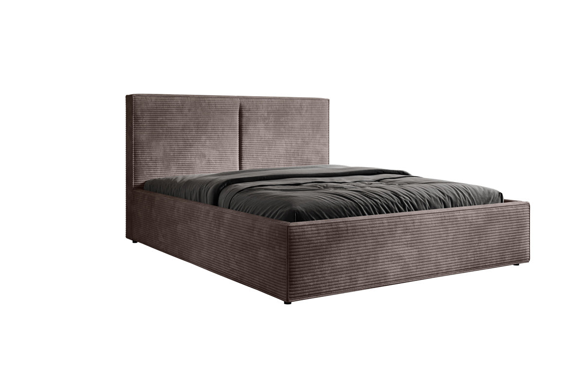 Designer Polsterbett Elara in Cord mit Stauraum