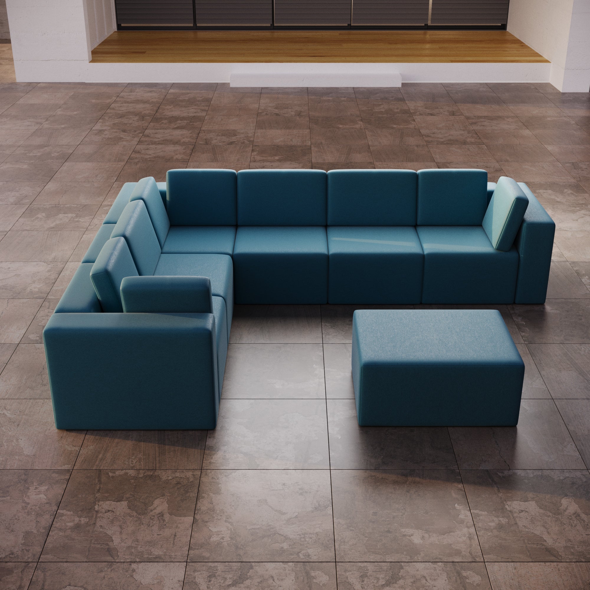 Sofa de jardin modulaire Eden L Maxi avec pouf d'appoint