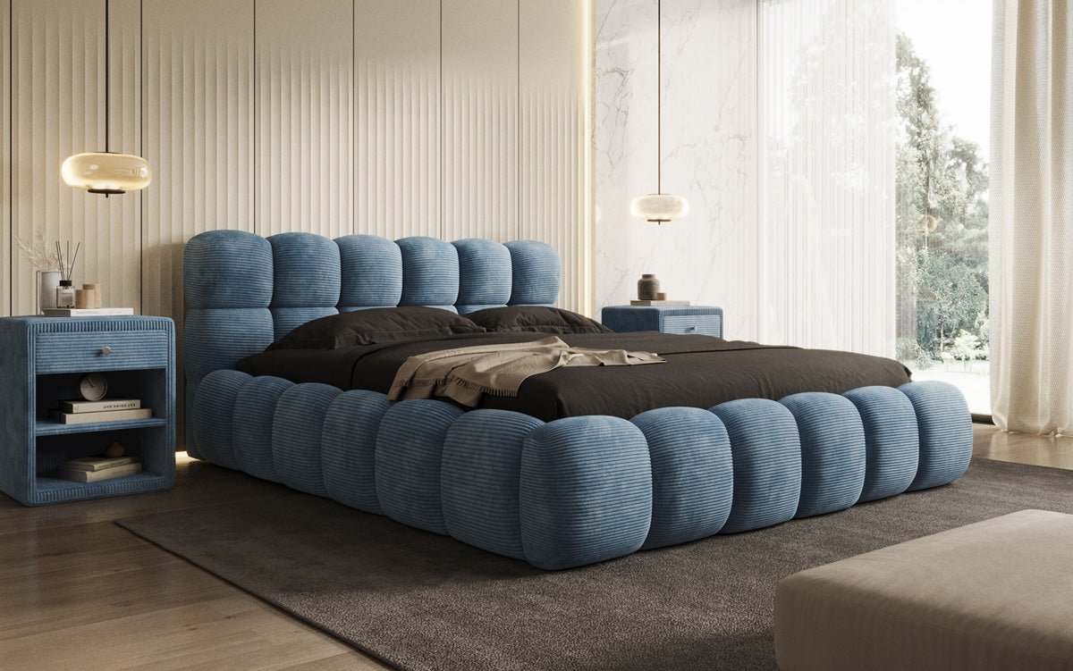 Designer Polsterbett Boston Cord mit Stauraum