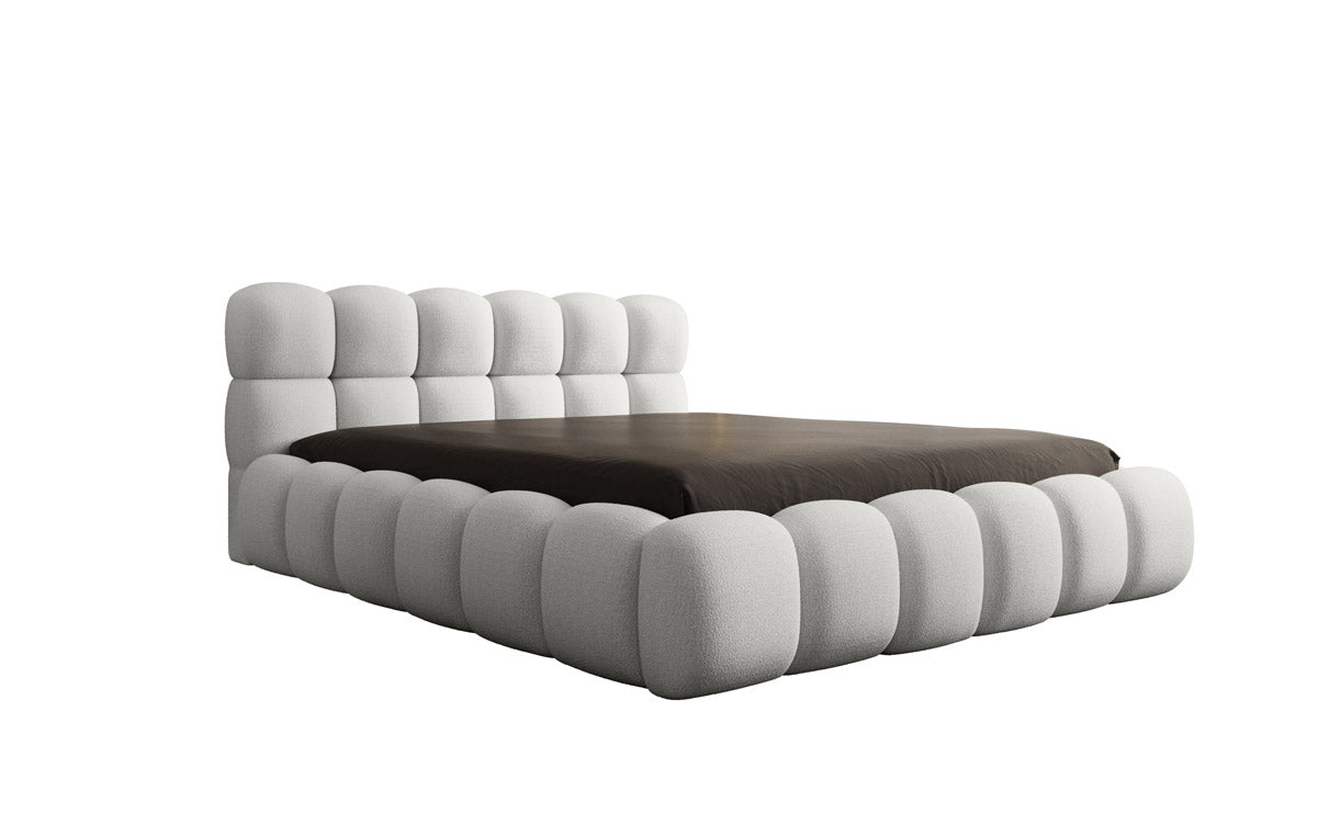 Designer gestoffeerd bed Boston Bouclé met opbergruimte