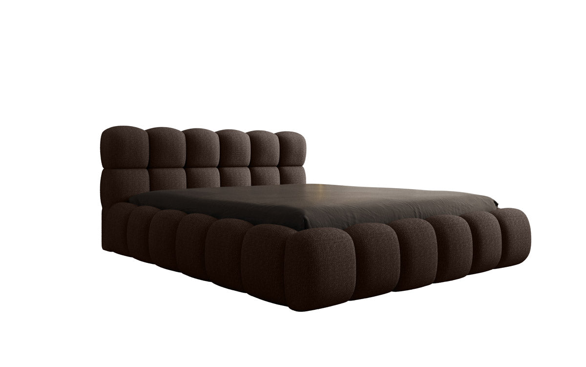Designer gestoffeerd bed Boston Bouclé met opbergruimte