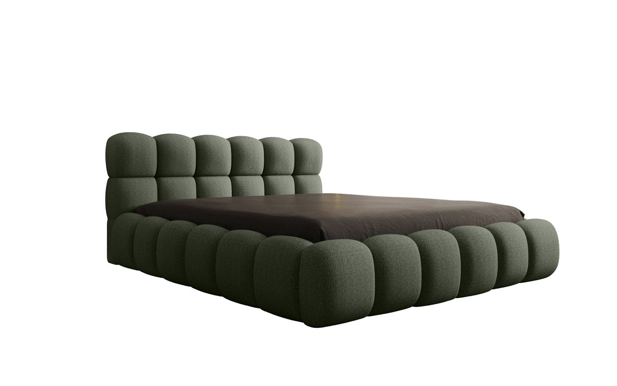 Designer gestoffeerd bed Boston Bouclé met opbergruimte