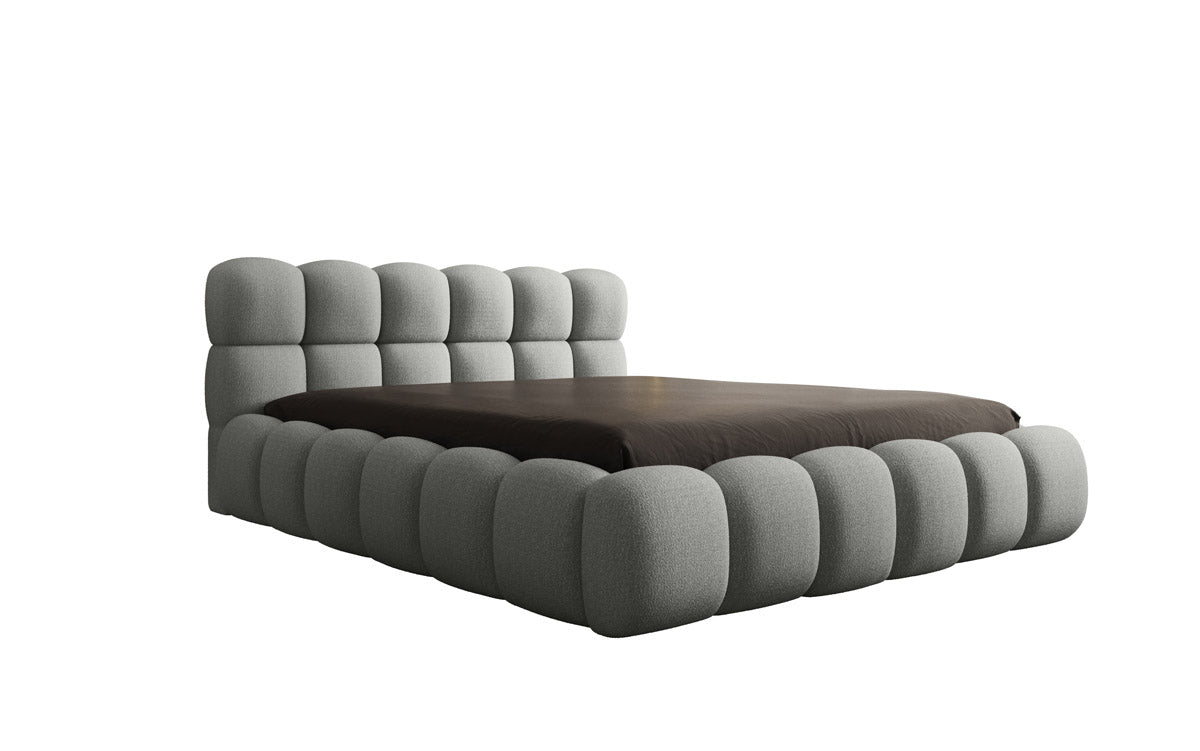 Designer gestoffeerd bed Boston Bouclé met opbergruimte