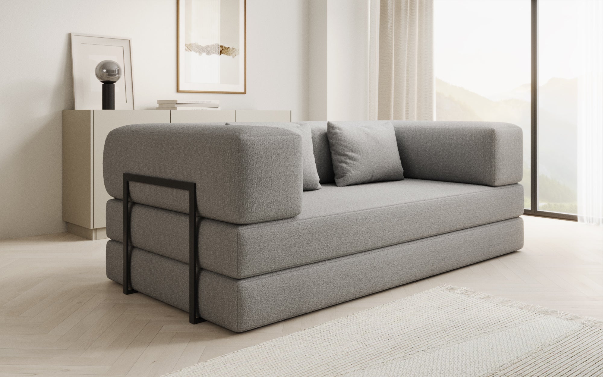 Extra hoes voor Sofa Lazy in Bouclé