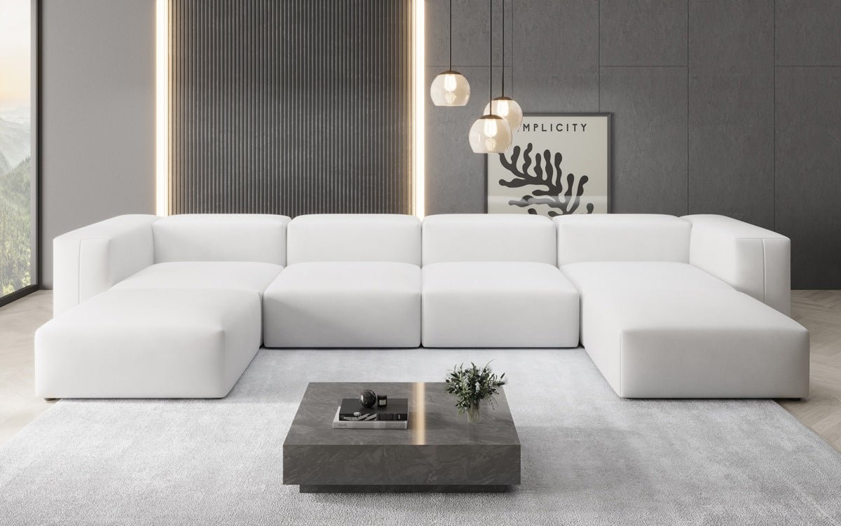 Designer U Sofa Snug in Echtleder