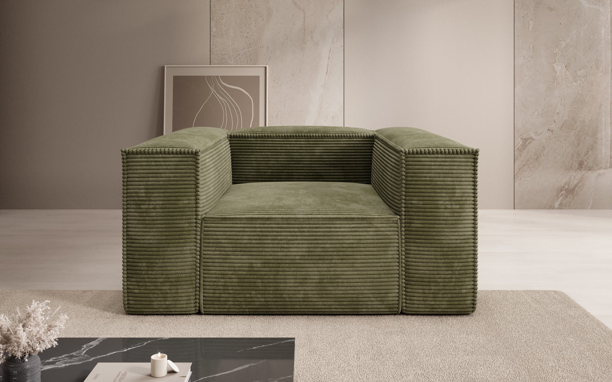 Designer Sofa-Sessel Lesley in Cord