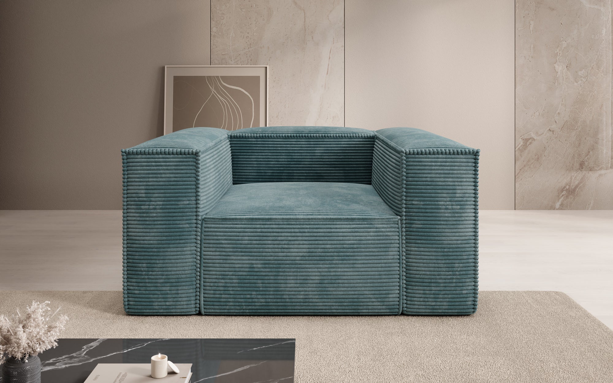 Designer Sofa-Sessel Lesley in Cord