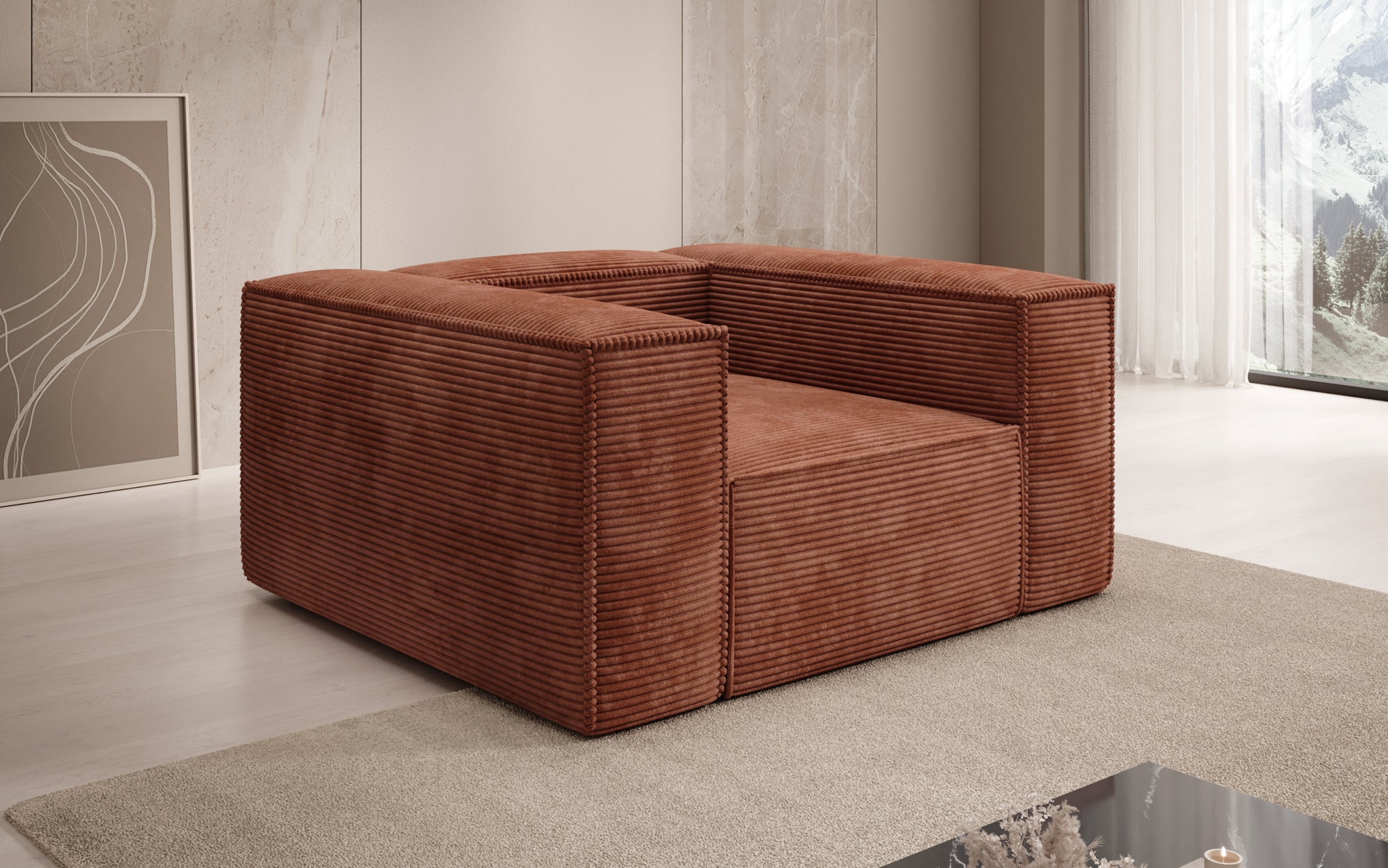 Designer Sofa-Sessel Lesley in Cord