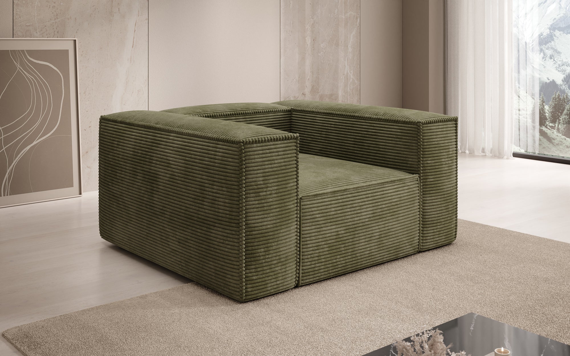 Designer Sofa-Sessel Lesley in Cord